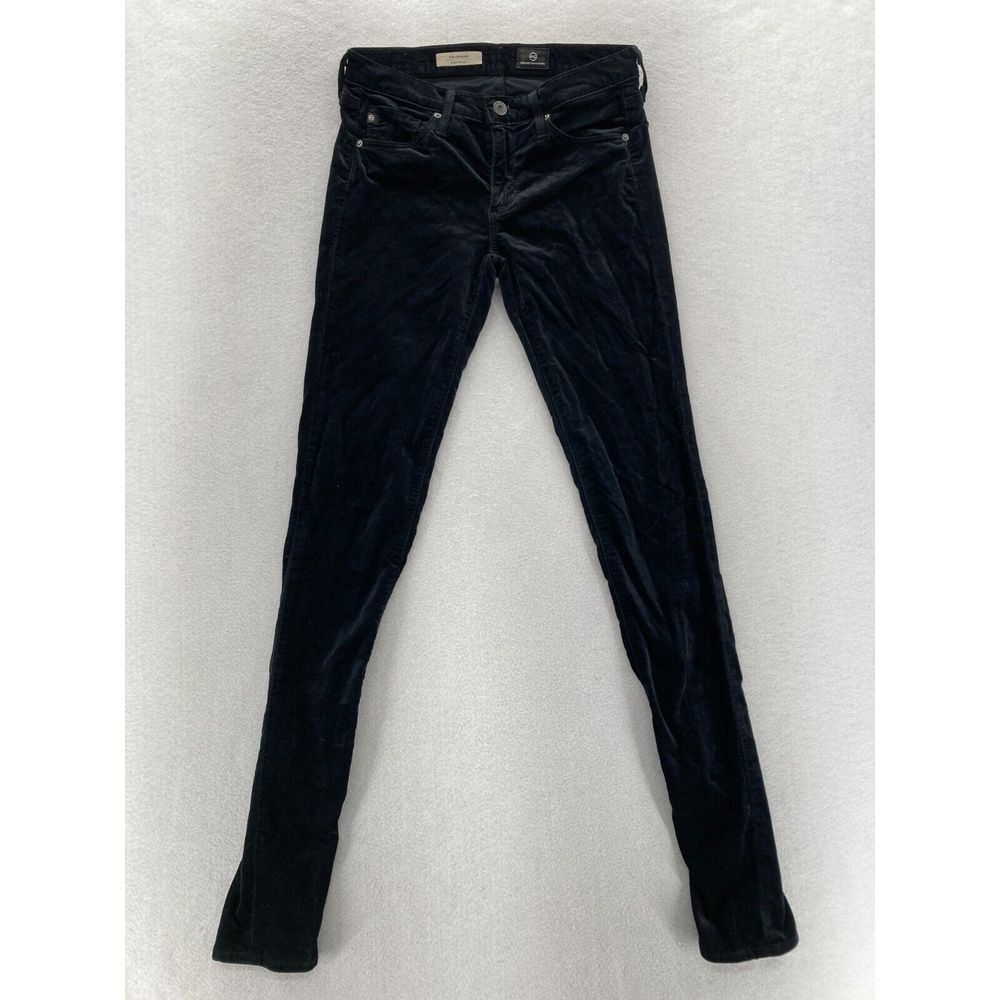 AG Adriano Goldschmied Black Velvet Leggings/jeans